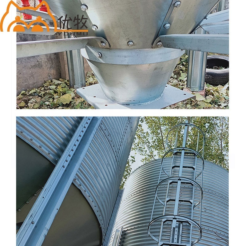 Wholesale Farm 5t 10t 20t Galvanized Feed Silo Steel Grain Silo For Poultry Feed Animal Breeding Farming Feed Bins