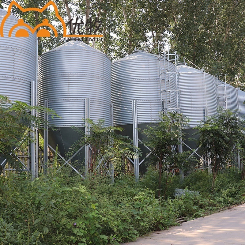 Wholesale Farm 5t 10t 20t Galvanized Feed Silo Steel Grain Silo For Poultry Feed Animal Breeding Farming Feed Bins