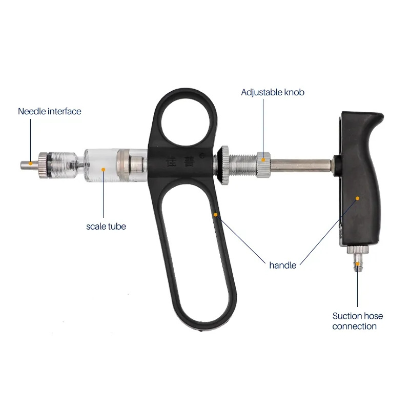 Automatic Continuous Syringe Poultry 2ml Veterinary Vaccination Syringe Injector for Farm Equipment