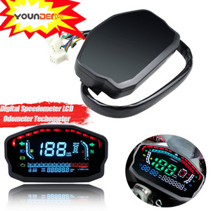 YD-MO03 Motorcycle LCD Digital Speed Meter Odometer For BMW HONDA DUCATI 2/ 4-Cylinder Motorbike