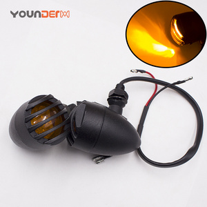 Metal Series Vintage Motorcycle Bullet Turn Signal , Universal LED Bullet Motorcycle Turn Signal Light For Harley Chopper Tourin