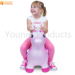 EN71 ASTMF963 High Quality Children Gift Inflatable Toy Kids Riding Unicorn Bouncy Animal Hopper