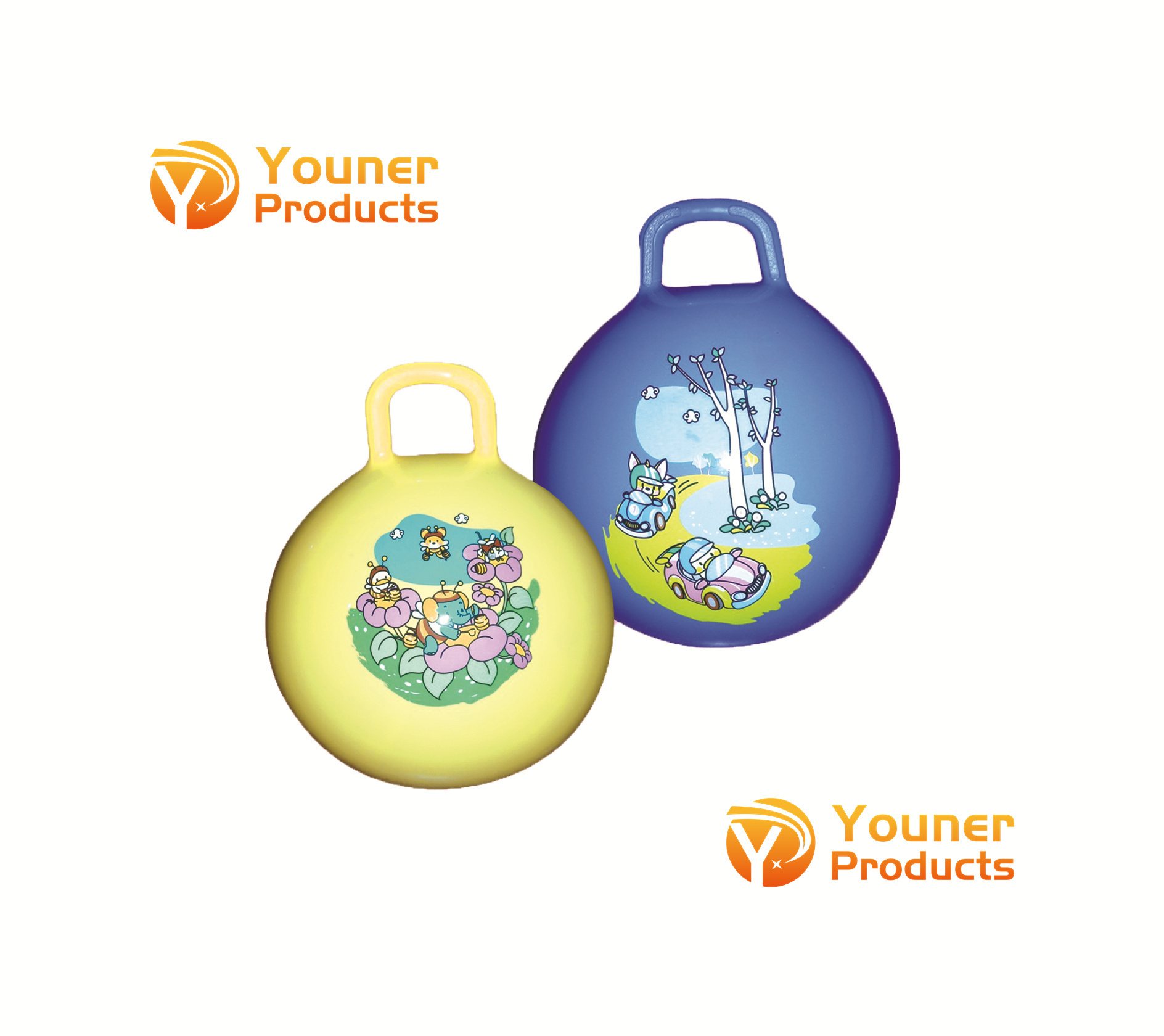 Inflatable Big Jumping Ball Pvc Bouncing Hopper Ball With Lovely Print And Sheep Handles Kids Space Hopper