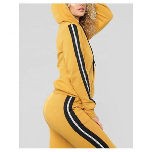 New 2022 women fleece cotton/polyester tracksuit latest design wholesale manufacturer winter tracksuit for women