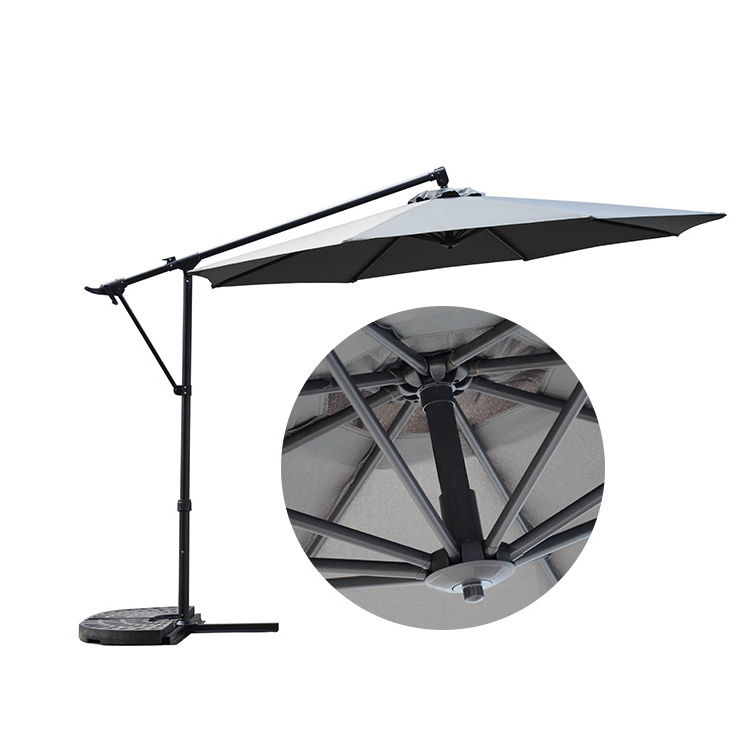 Commercial Outdoor Furniture Custom Round Patio Umbrella Led Lights