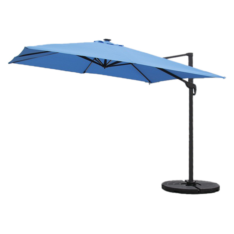 Factory Garden Roma Aluminum Patio Umbrellas Bases With Solar Lights