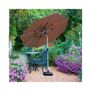 Garden Umbrella Outdoor Led Light Aluminum Furniture Large Right Cantilever Outdoor