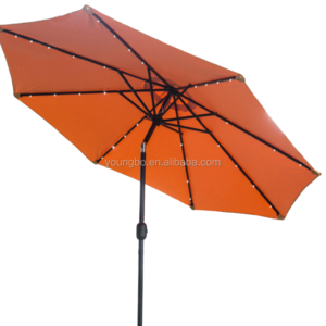 9ft Solar Light Umbrella Led Umbrella Crank Umbrella