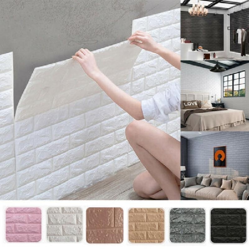 Wall Stickers 3D Home Decoration Waterproof Factory Wholesale For Interior Walls Peel and Stick Tiles 3D Foam