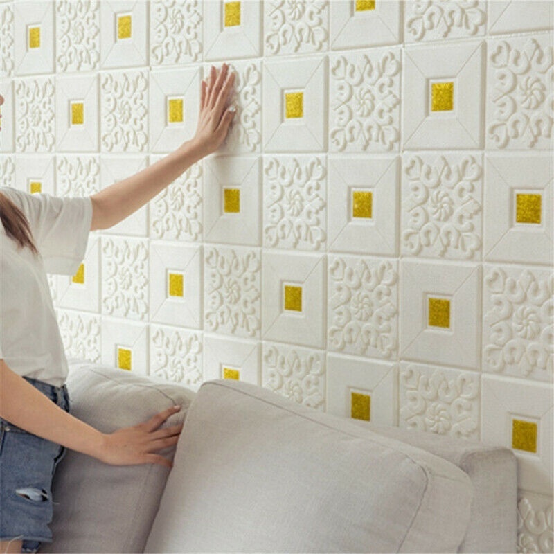 Wall Stickers 3D Home Decoration Waterproof Factory Wholesale For Interior Walls Peel and Stick Tiles 3D Foam