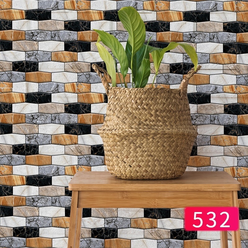 Peel and Stick 3D Vinyl Tile Sticker for Home Decor Wall Coverings Various Design Wallpaper for TV Background Wall