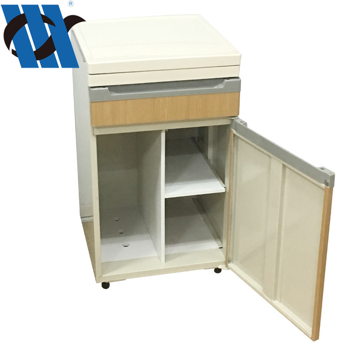 BDCB11 Medicine MDF Metal ABS Hospital Medical Bedside Cabinet With Lock Cabinet Locker On Wheels For Hospital