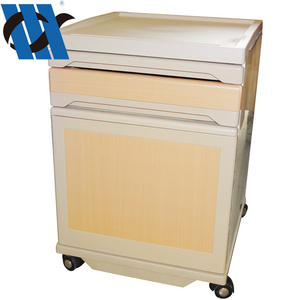 BDCB11 Medicine MDF Metal ABS Hospital Medical Bedside Cabinet With Lock Cabinet Locker On Wheels For Hospital