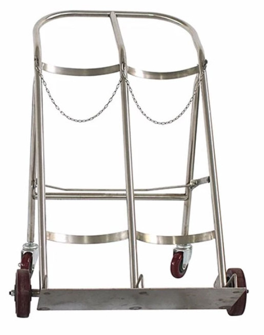 BDT213 Stainless Steel Trolley Cart Hospital Clinic ICU Room Use Oxygen Cylinder Holder lpg Cylinder Trolley