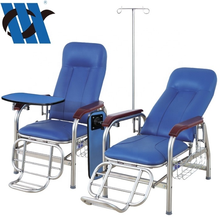 BDEC105 Cheap Epoxy I.V Half Lying Full Lying Transfusion Chair With Table Hospital Used Infusion Chair