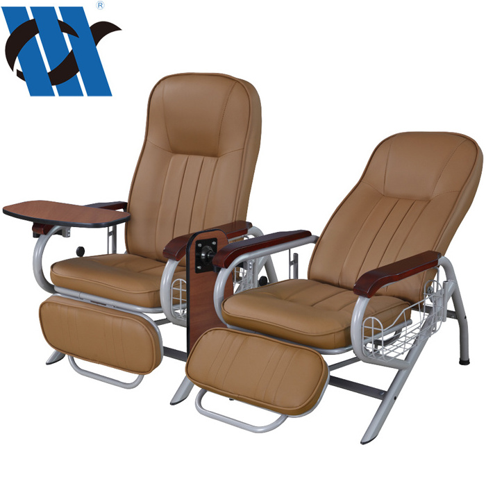 BDEC105 Cheap Epoxy I.V Half Lying Full Lying Transfusion Chair With Table Hospital Used Infusion Chair