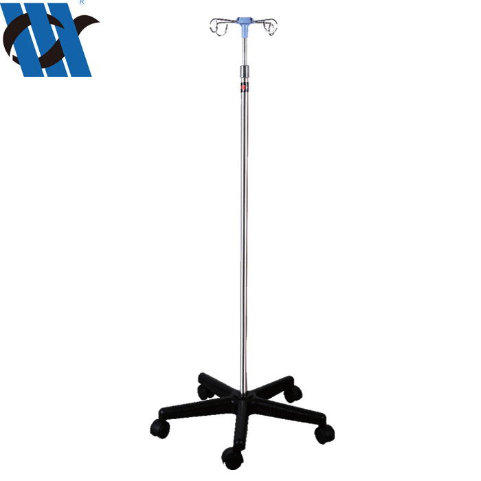 BDT226 Portable Stainless Steel IV Pole Drip Stand IV Fluid Stand For Hospital Patient Bed