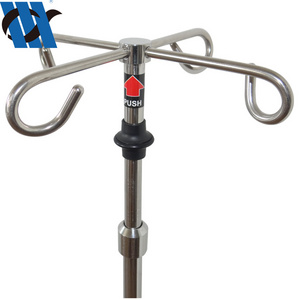 BDT226 Portable Stainless Steel IV Pole Drip Stand IV Fluid Stand For Hospital Patient Bed