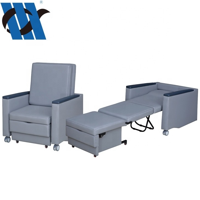 BDEC108  Luxury Office Chair Foam Sofa Sleeping Bed Patient Leather Recliner Attendant Bed Medical Accompany Sofa  Chair Bed