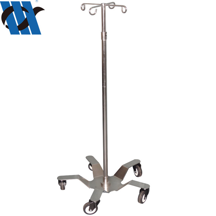 BDT226 Portable Stainless Steel IV Pole Drip Stand IV Fluid Stand For Hospital Patient Bed