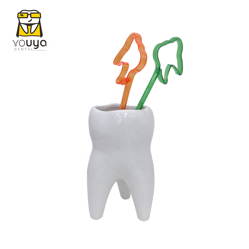 High Quality Ceramic Tooth Shape Pen Holder, Custom Pencil Holder