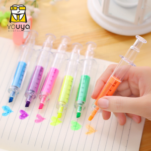 Funny Syringe Shaped High-lighter Ball Pen, Dental Fluorescent Pen For Gift