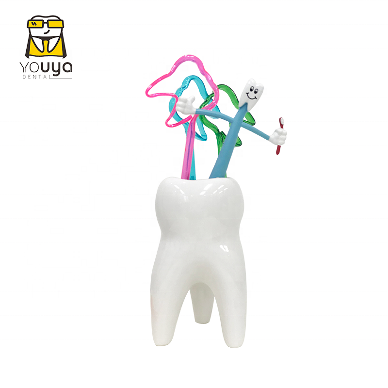 High Quality Ceramic Tooth Shape Pen Holder, Custom Pencil Holder