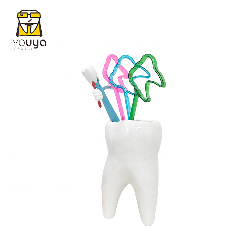 High Quality Ceramic Tooth Shape Pen Holder, Custom Pencil Holder