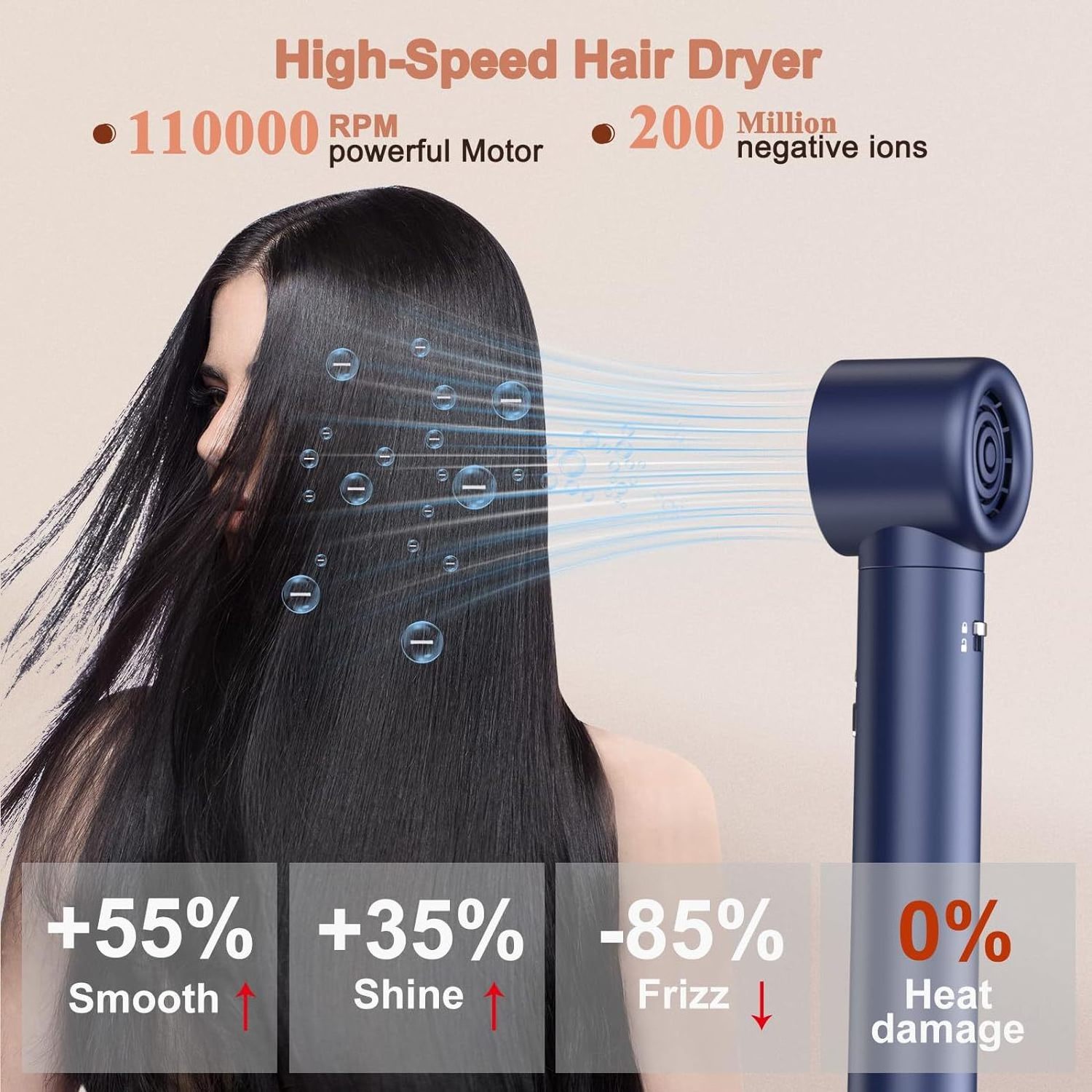 New 6 in 1 hair styler high-speed hot air comb automatic curling straight dual hair dryer set styling electric hair dryer