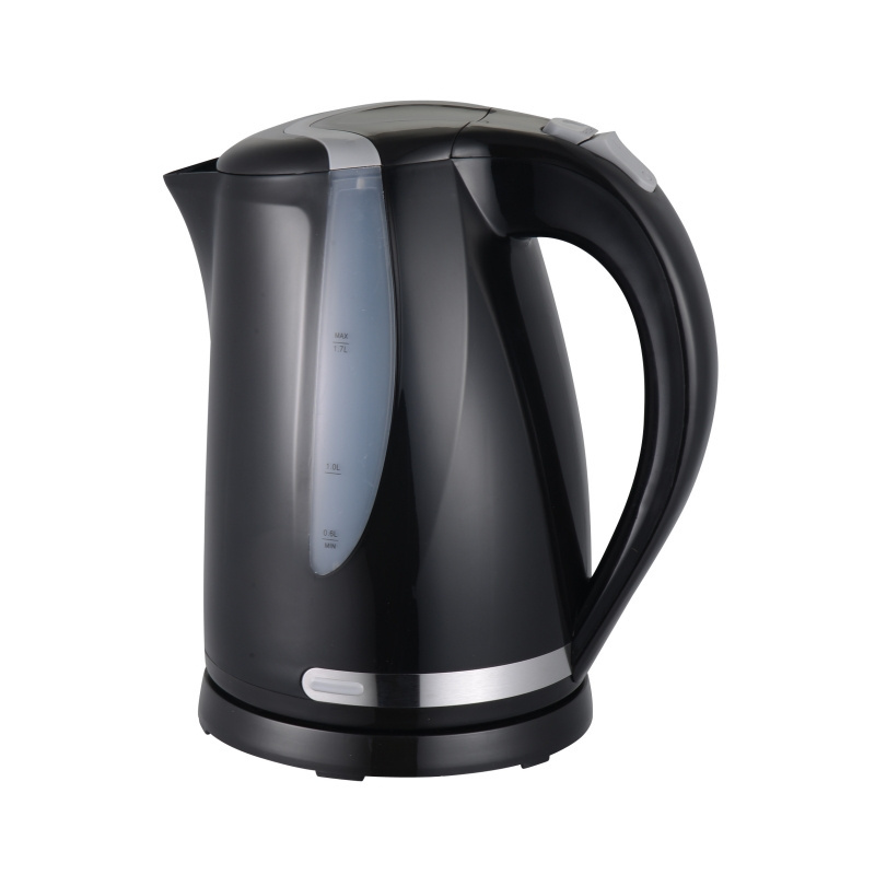 Black Water Kettle Plastic Cordless Electric Jug Kettle Electric 1700ML