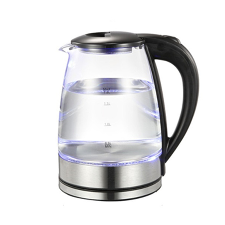 Kitchen Appliances Portable  Electric Kettle 1.8 liter Glass Electric Tea Kettle House hold Water Boiler with LED Light