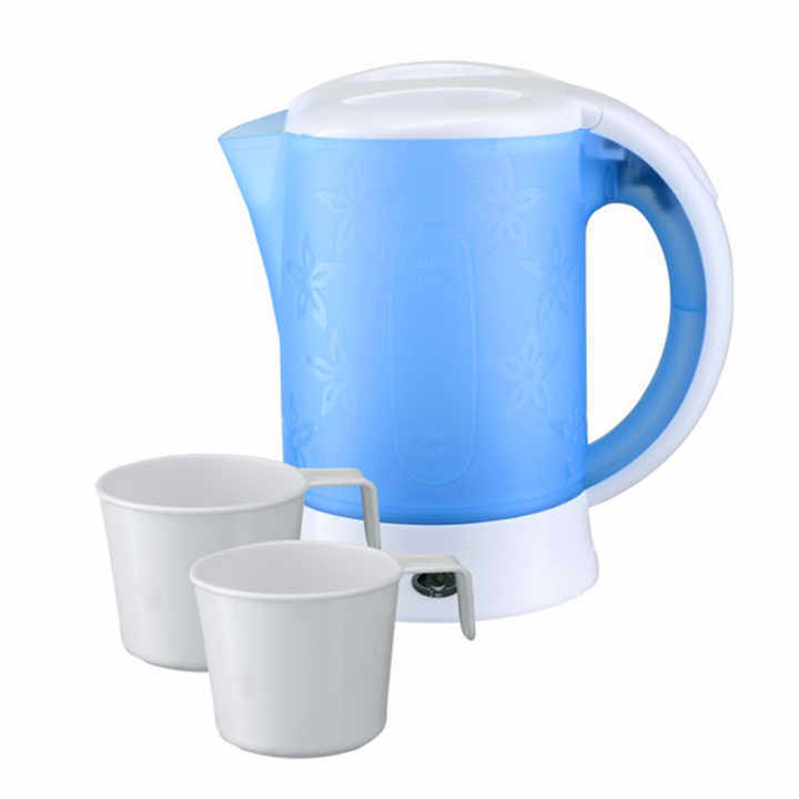 0.6L Small capacity cute design traveling kettle  Durable Plastic Electric Kettle with two Cups Bonus