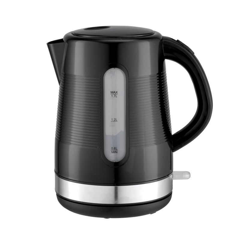 Black Water Kettle Plastic Cordless Electric Jug Kettle Electric 1700ML