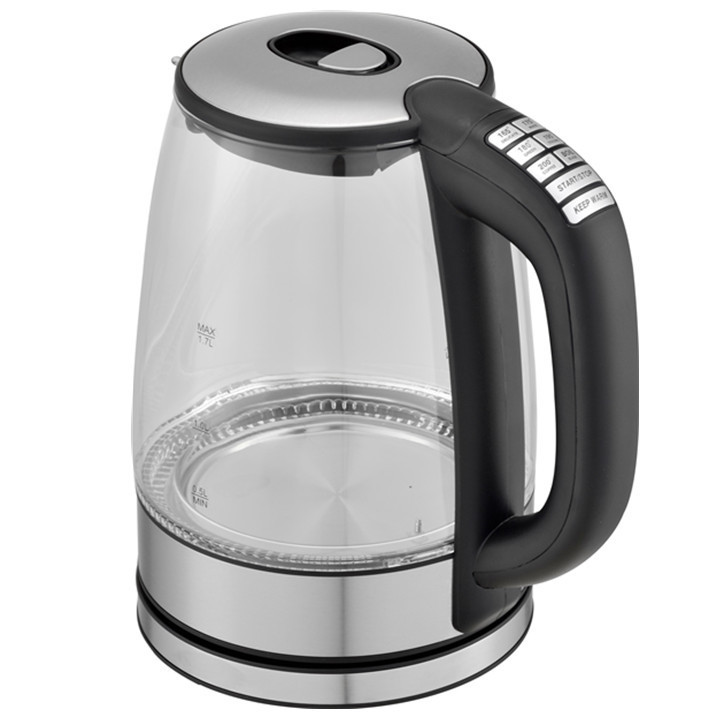 1.7 Liter Glass Electric Kettle with Temperature Control 5 Presets LED Indicator Lights