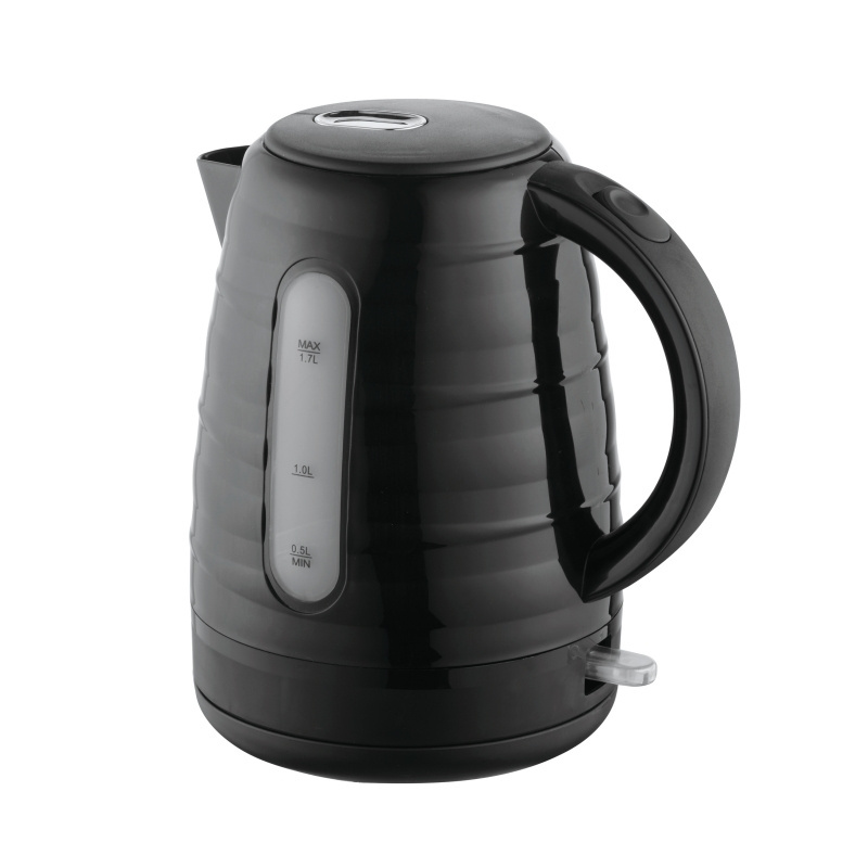 Black Water Kettle Plastic Cordless Electric Jug Kettle Electric 1700ML