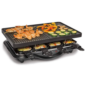 8-person raclette grill with thermostat control knob