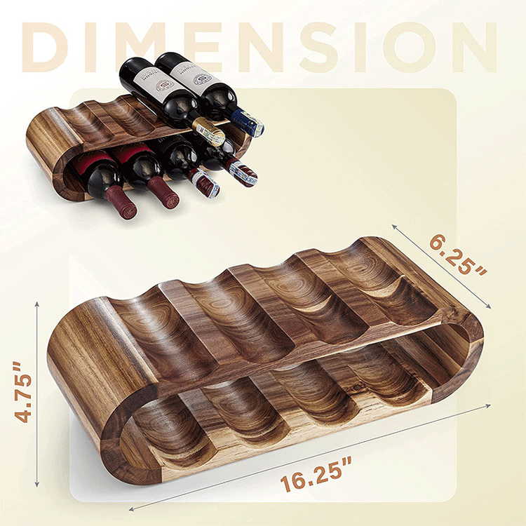 Solid wood wine organizer counter top display stand  wine bottle rack for living room