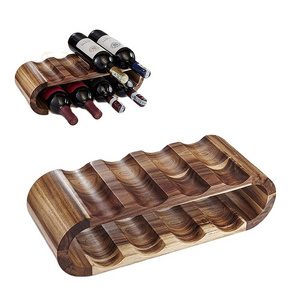 Solid wood wine organizer counter top display stand  wine bottle rack for living room