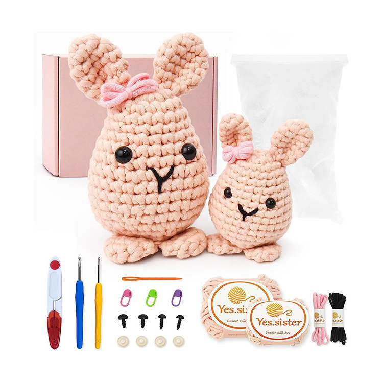 Chinese cheap crochet accessories suit beginner knitted animal hand yarn balls sewing supplies kit