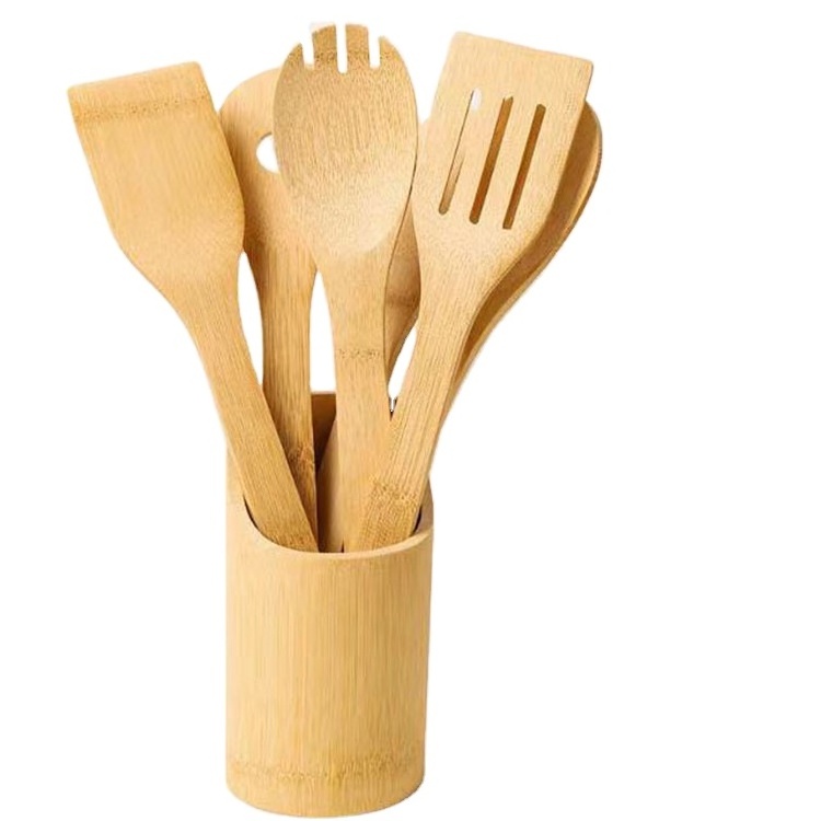 Chinese factory direct sale bamboo kitchen utensils 7 pcs cooking gadget kitchen cookware