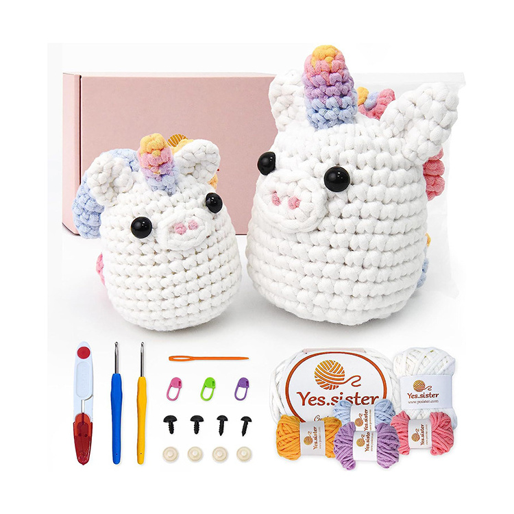 Chinese cheap crochet accessories suit beginner knitted animal hand yarn balls sewing supplies kit