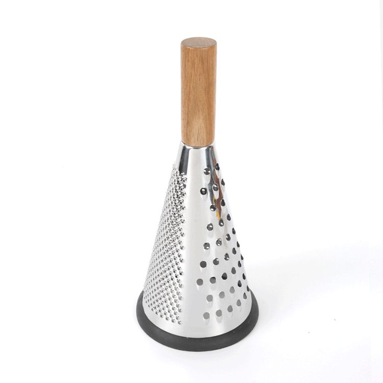 New fashion steel citrus zester pro cheese grater with container and wood soft handle