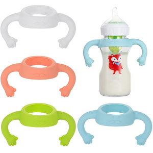 Silicone Baby Bottle Holder with Easy Grip Handle to Hold Their Own Bottle for 1.85" to 2.62" Diameter Baby Bottles