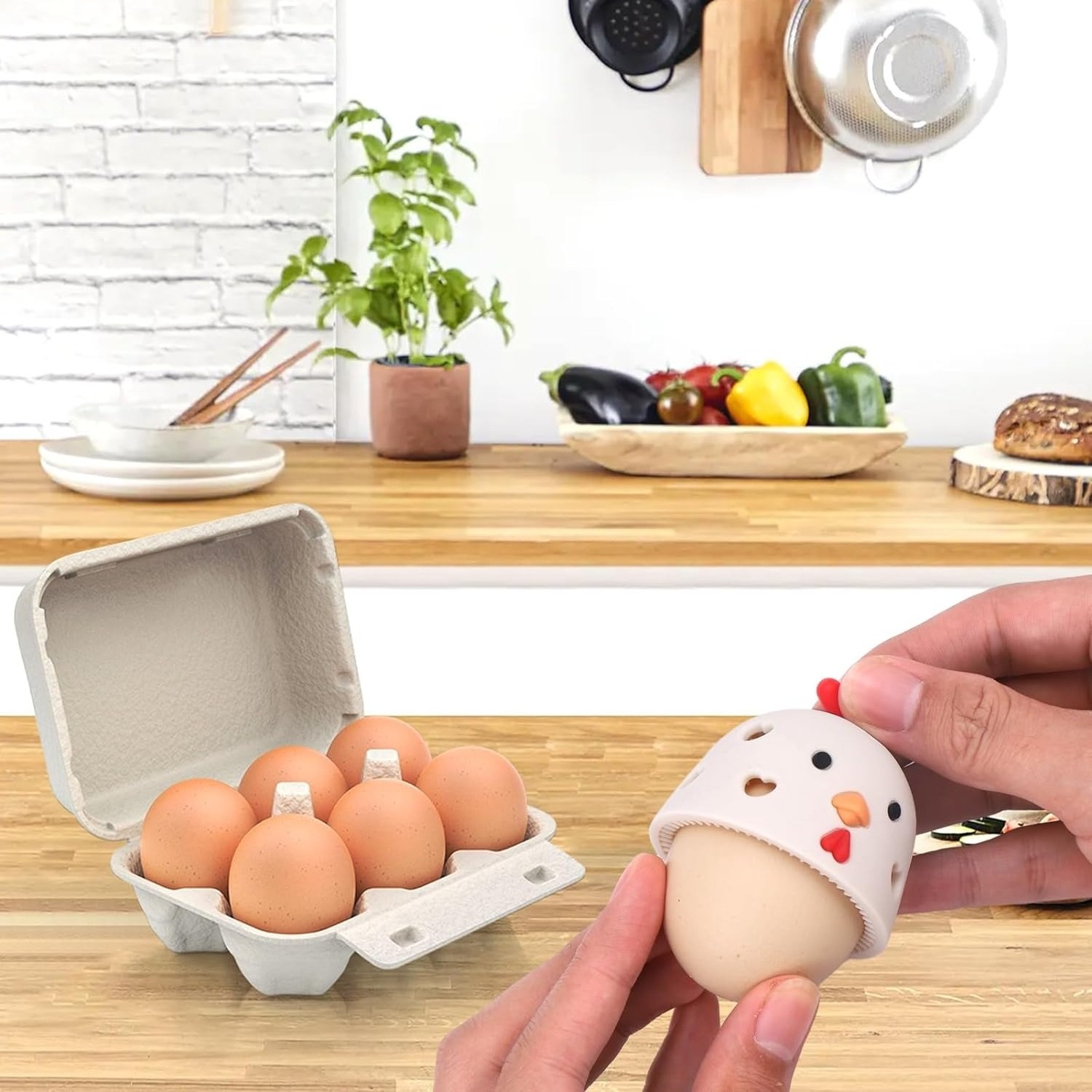 Chick Design Egg Cleaning Brush Silicone Egg Scrubber for Fresh Eggs Reusable Cleaning Tools