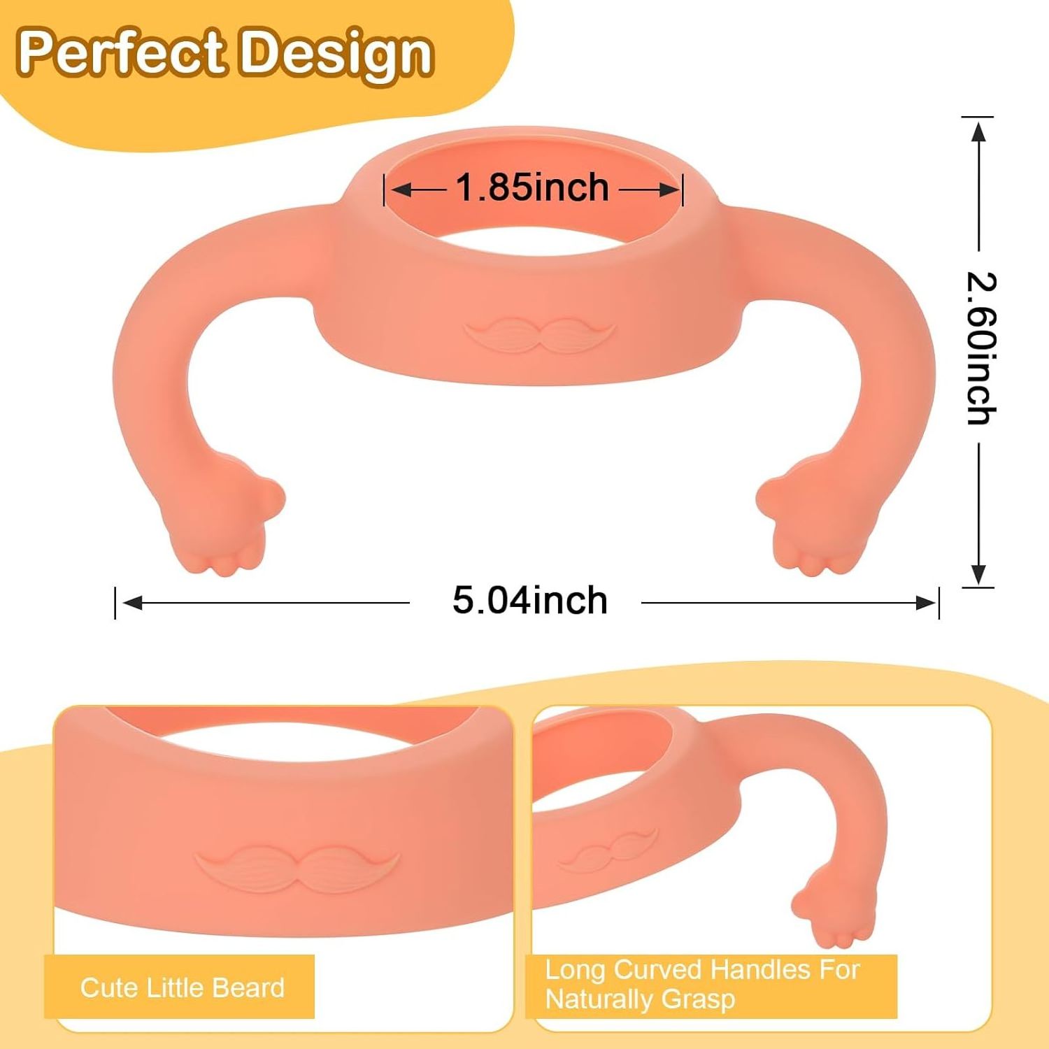 Silicone Baby Bottle Holder with Easy Grip Handle to Hold Their Own Bottle for 1.85