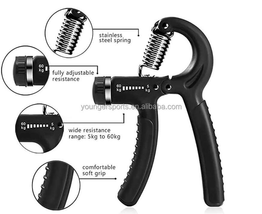 China hot sale durable quality hand-muscle gym machine R shape hand gripper training spring-grip wrist developer