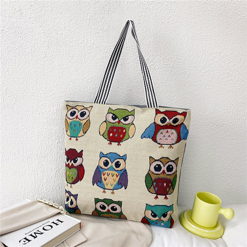 Wholesale Custom  New Design Large Animal Summer Canvas Women Hand Bags