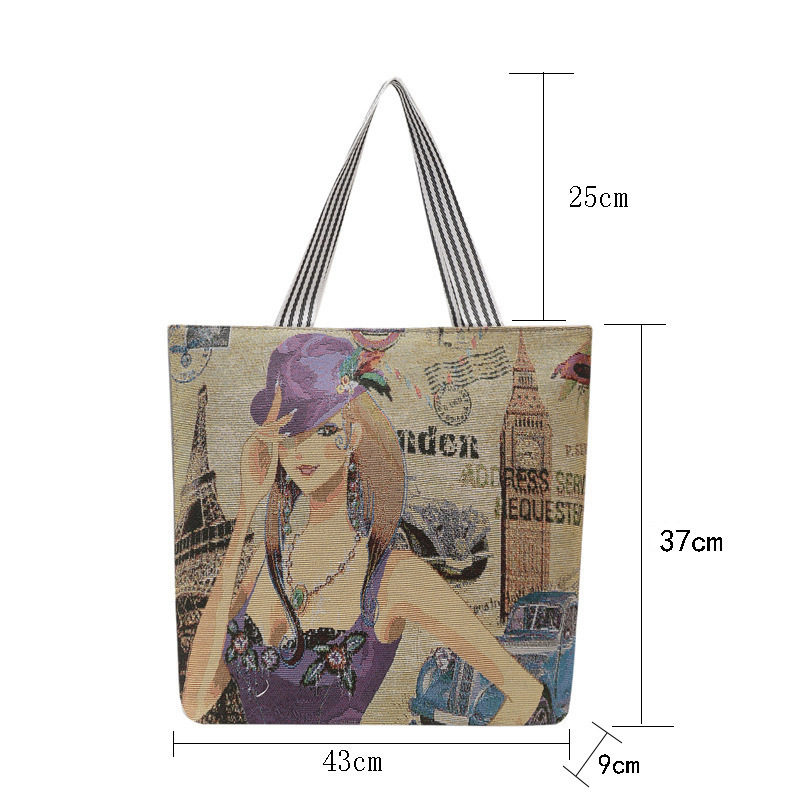 Wholesale Custom  New Design Large Animal Summer Canvas Women Hand Bags