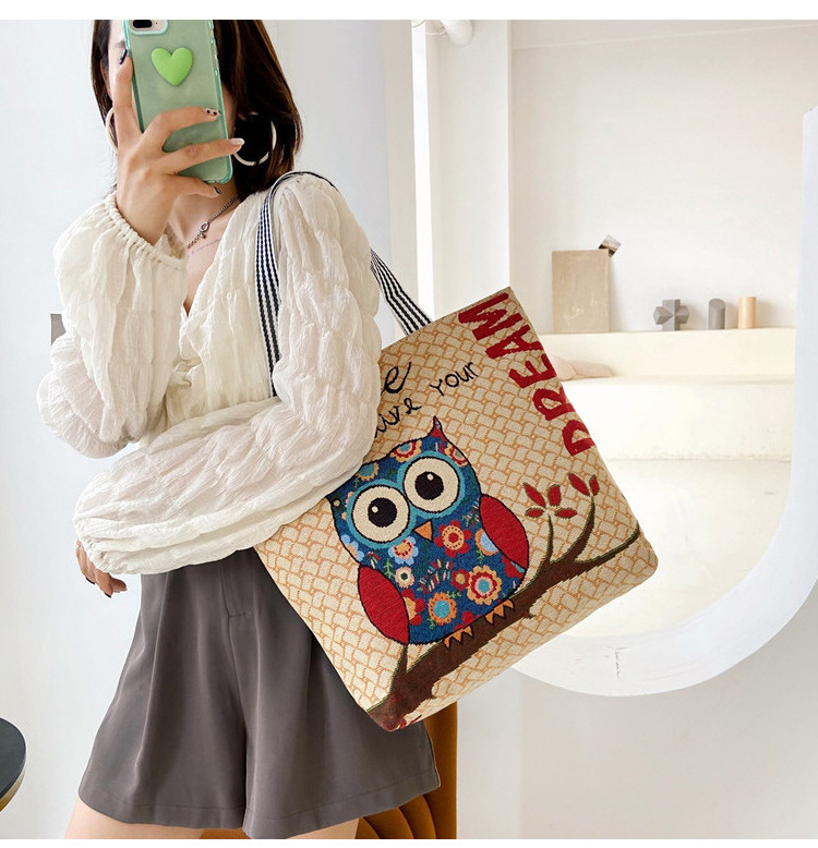 Wholesale Custom  New Design Large Animal Summer Canvas Women Hand Bags