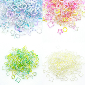 Wholesale Assorted Color ABS Pearl Bow Heart Flatback Cabochons DIY Resin Shaker Charms Molds Stuff Moon Star Slime Decoration